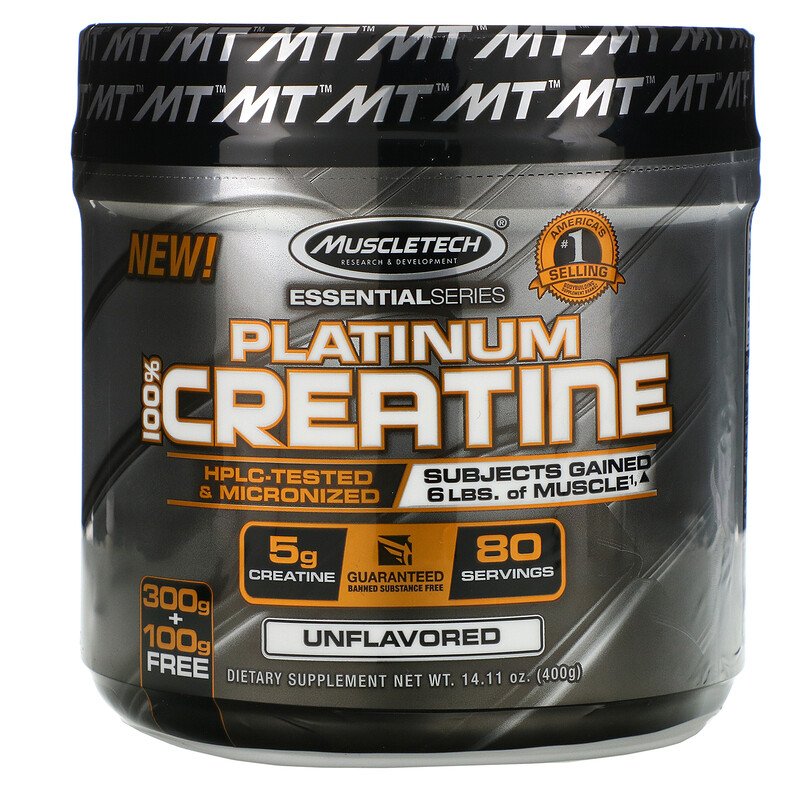 Muscletech エッセンシャルシリーズ プラチナ100%クレアチン 無香料 400g(14.11オンス)
