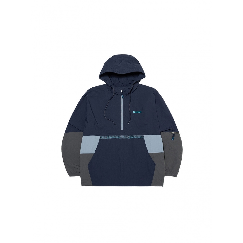 コダックアパレルシーナリーカラーブロックアノラックジャケットネイビー