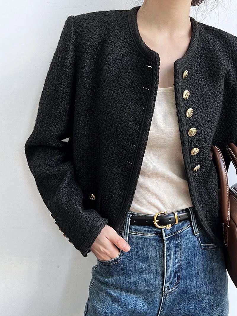 ジャケット レディース 上着 スーツ 袖あり 長袖 Uネック ラウンドネック ポリエステル かわいい 大人可愛い きれいめ シンプル カジュアル 大人 上品 おしゃれ お洒落 かっこいい レトロ