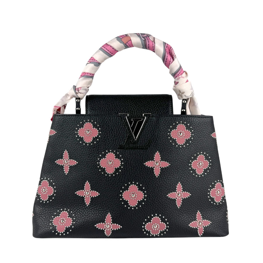 ルイ ヴィトン LOUIS VUITTON ハンドバッグ ショルダーバッグ カプシーヌPM レザー ブラック×ピンク レディース z6611 428,000円