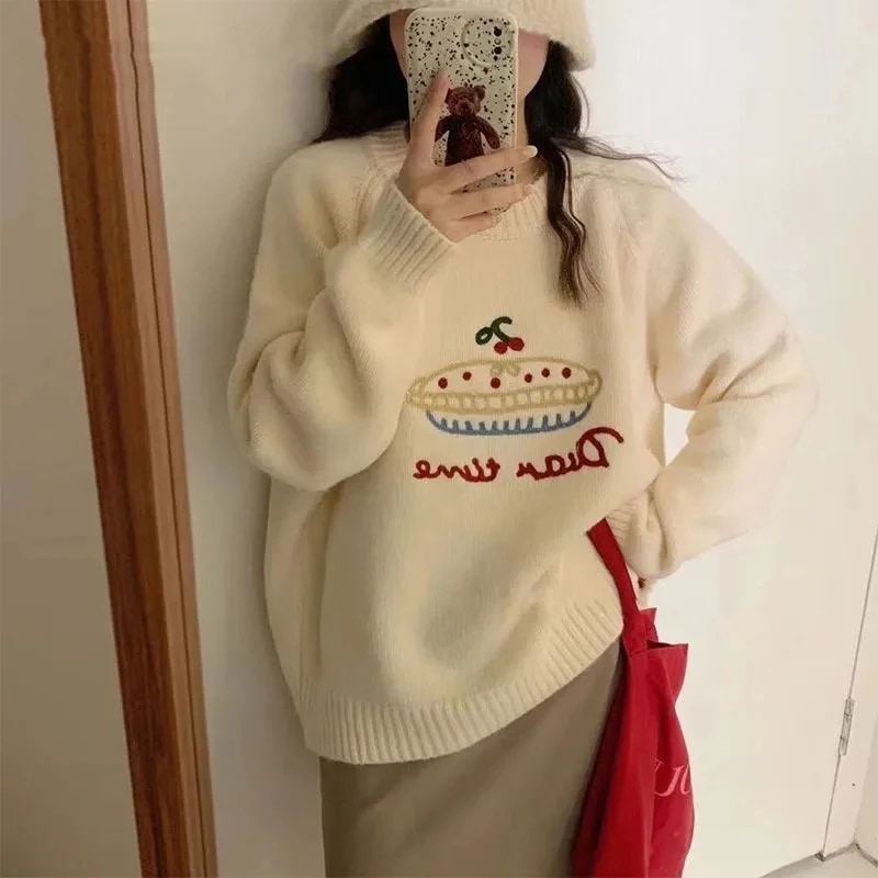女性用ラウンドネックニットセーター,愛らしいカワイイセーター,長袖セーター,冬,秋,2024 - 200000345 7,648円