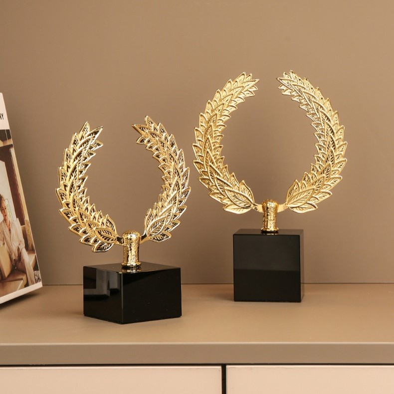 オブジェ シンプル 葉 置物 飾り アート デザイン お洒落 シンプル モダン ゴールド ボタニカル 書斎 リビング 玄関 インテリア ホームデコ