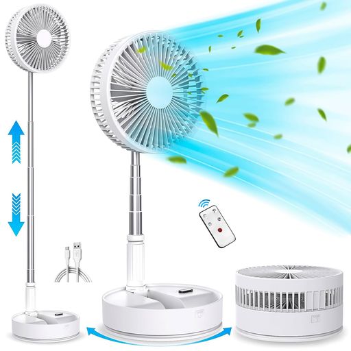 NAMIOKA 扇風機 卓上扇風機 リビングFAN 8インチ折り畳み伸縮式キャンプ 扇風機 小型 充電式 首振りポータブルミニ扇風機 7200MAH電池 リモコン付き4段階風量調節 タイマー付き 吊り