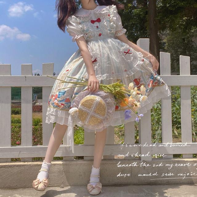 コスプレ ロリータ レディース30%までに制限現品ロリータ洋装アリスアフタヌーンティーキャミソールjskワンピース ドレス 韓国ファッション
