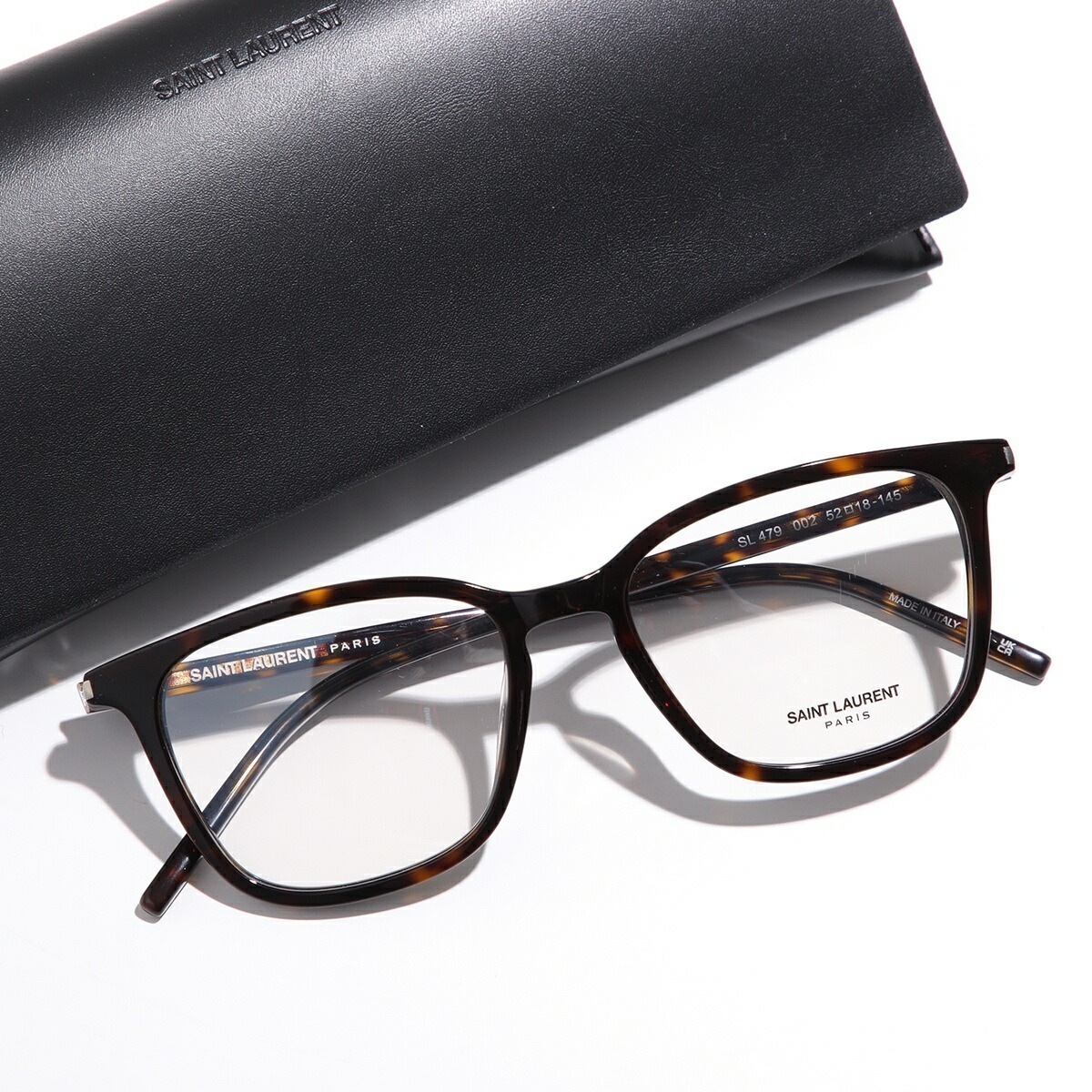 SAINT LAURENT サンローラン メガネ SL 479 メンズ ウェリントン型 めがね 眼鏡 ロゴ 黒縁 伊達メガネ セルフレーム アイウェア カラー2色