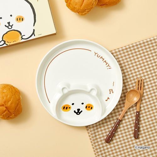 自分ツッコミくま 円形 分け皿