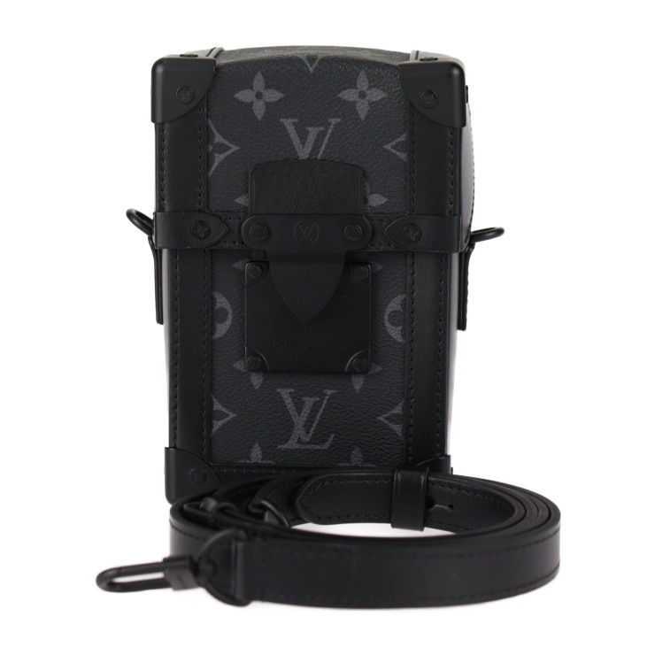 美品 LOUIS VUITTON ルイ ヴィトン ショルダーバッグ M82077 ヴェルティカル トランク・ウェアラブル ウォレット レザー ブラック グレー クロスボディバッ【本物保証】