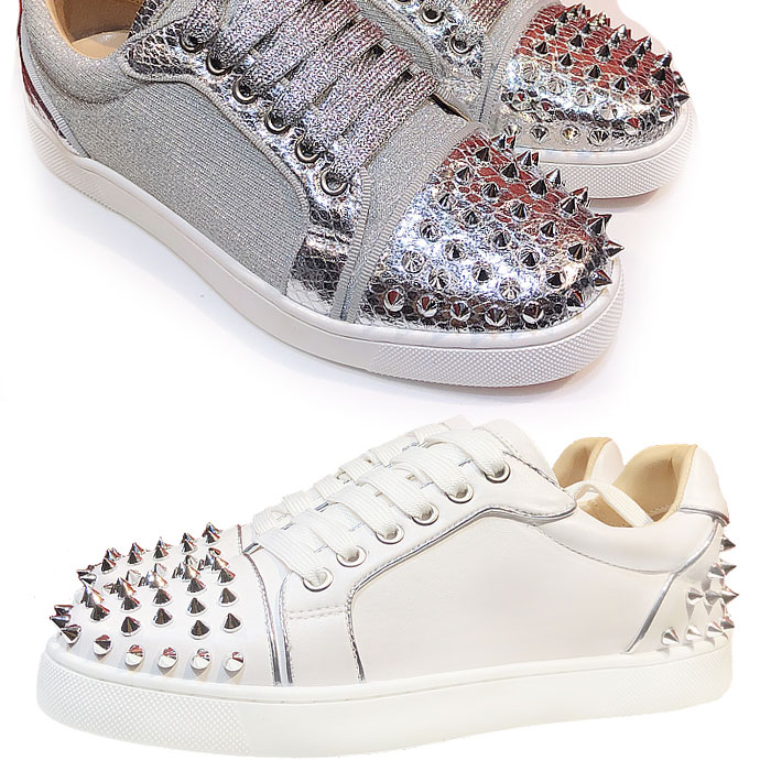 スニーカー メンズ ローカット レースアップ スタッズ 本革 ロックスタイル ゴージャス シークレットシューズ 4cm 身長ＵＰ