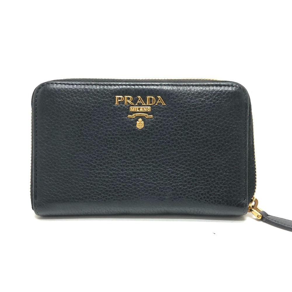 長財布 1ML157 ロゴ ラウンド財布 長財布 ウォレット 財布 レザー ブラック 25,696円