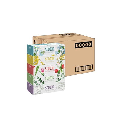 他サイト： ティッシュ 長持ち 500枚(250組) 60箱 スコッティ フラワーボックス (ケース品)の商品画像
