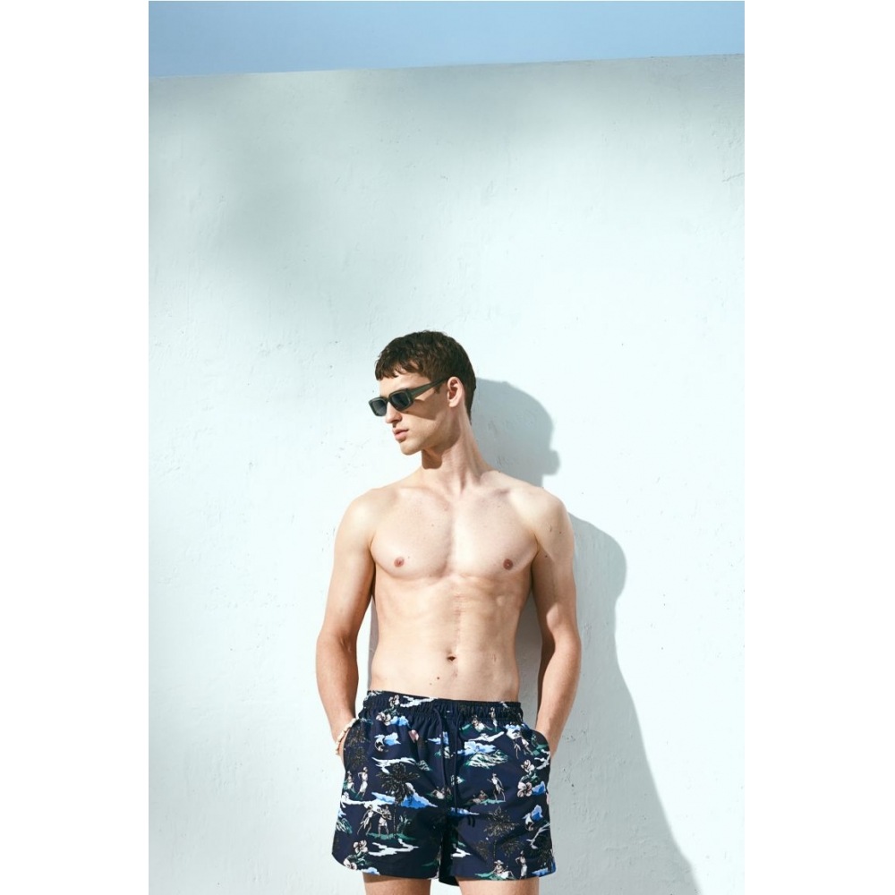 H&M 柄スイムショーツネイビーブルー/柄