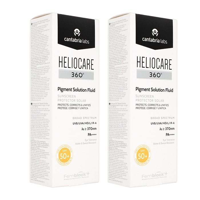 ヘリオケア ヘリオケア360 ピグメントソリューションフルイドSPF50+ 50ml 2本 Heliocare 日焼け止め カンタブリア社 海外発送　日時指定不可　国際郵便発送