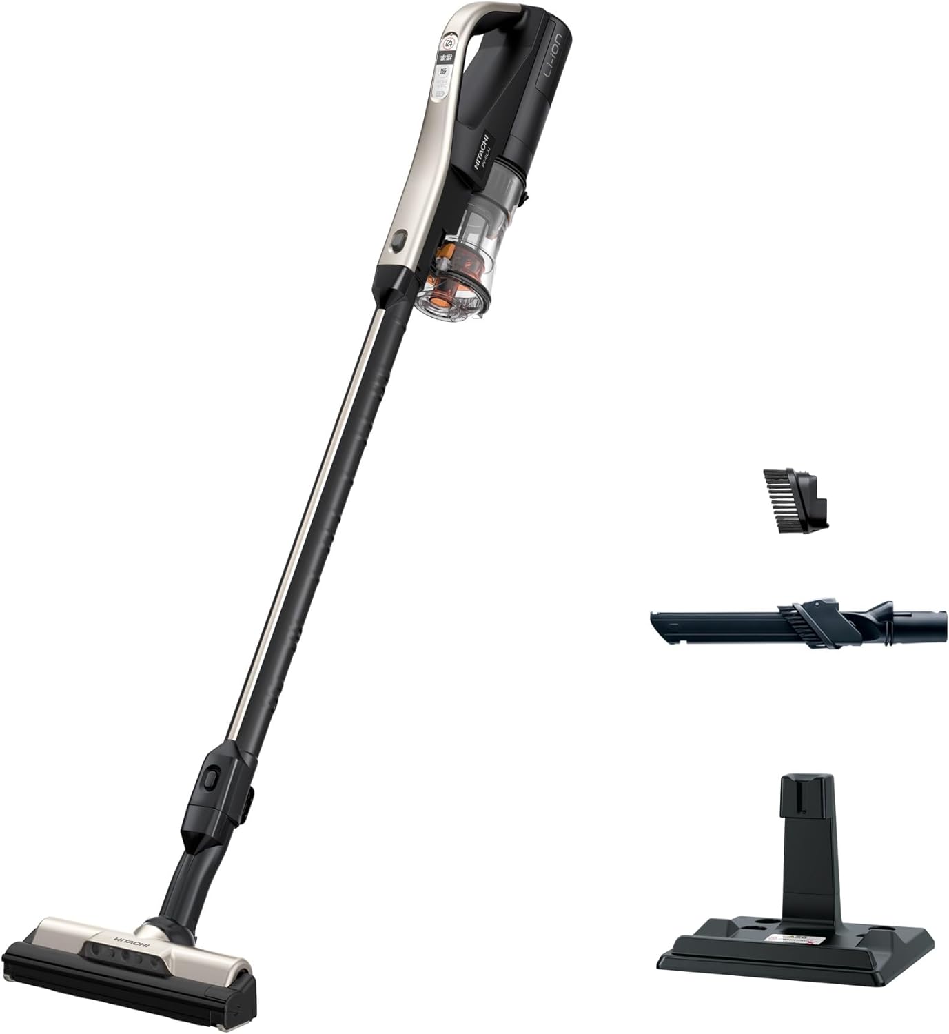 日立 掃除機 ラクかる コードレス スティッククリーナー PV-BL3J N シャンパンゴールド 本体日本製 軽量 1.1Kg 自走式 LEDライトでごみくっきり ハンディクリーナー スタンド付き