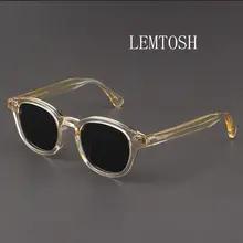 偏光サングラス男性女性ジョニーデップ Lemtosh スタイルサングラスレトロラウンドアセテートフレーム UV400 レンズ Oculos
