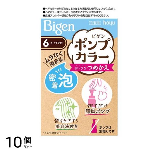 ポンプカラー 白髪用 つめかえ 6 ダークブラウン 1組入 10個セット