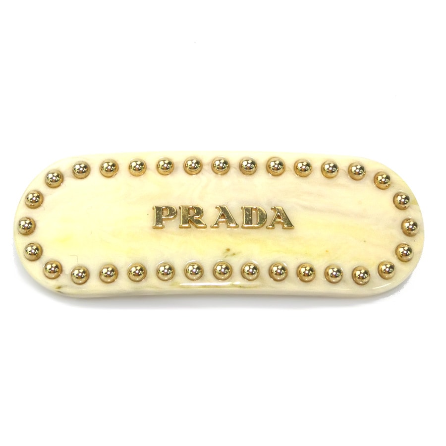 プラダ PRADA バレッタ レジン ベージュ レディース h31328g