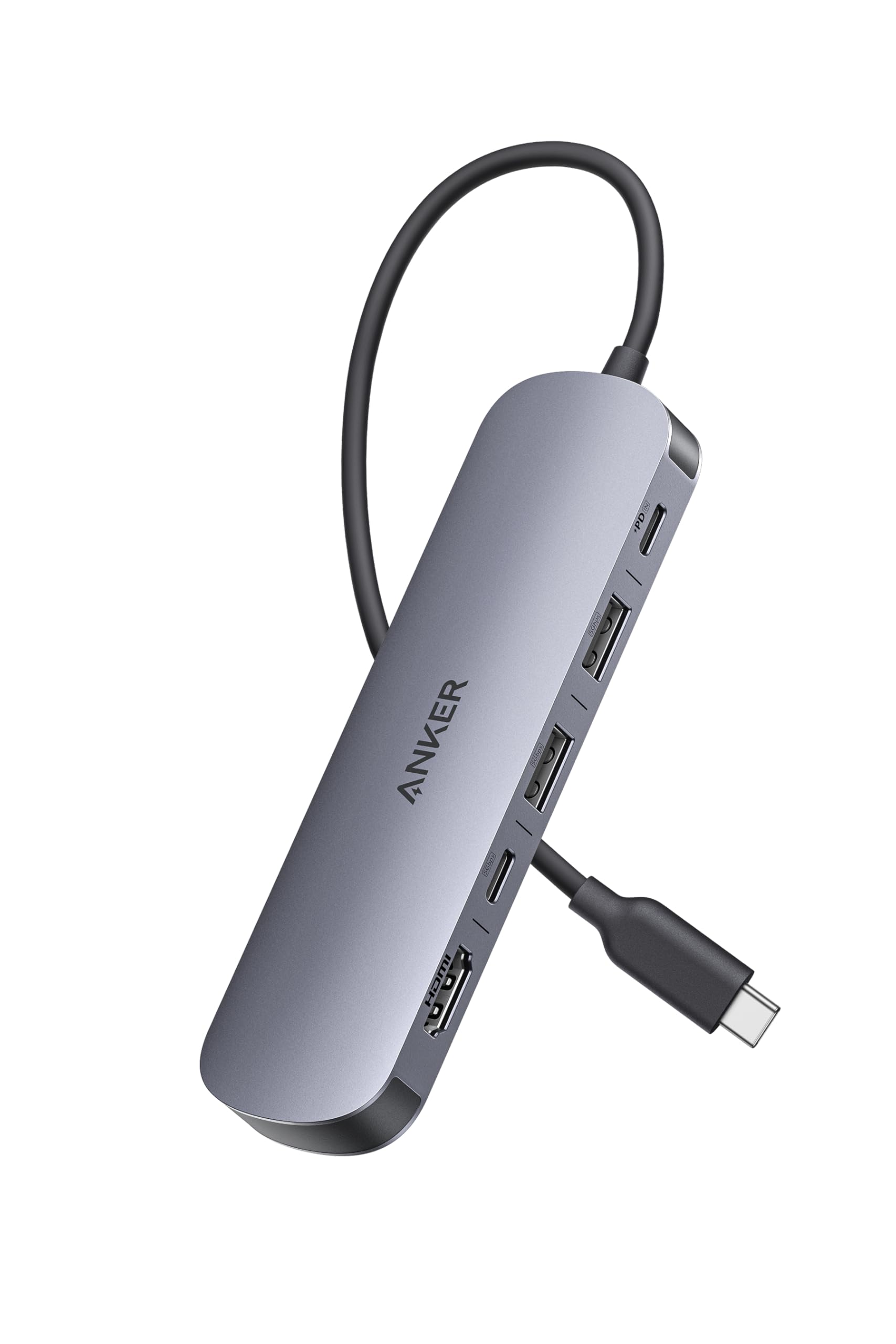 Anker Nano USB-C ハブ(7-in-1, 4K, HDMI) HDMIポート4K 60Hz対応5Gbps 高速データ転送 USB-CポートUSB-Aポート搭載