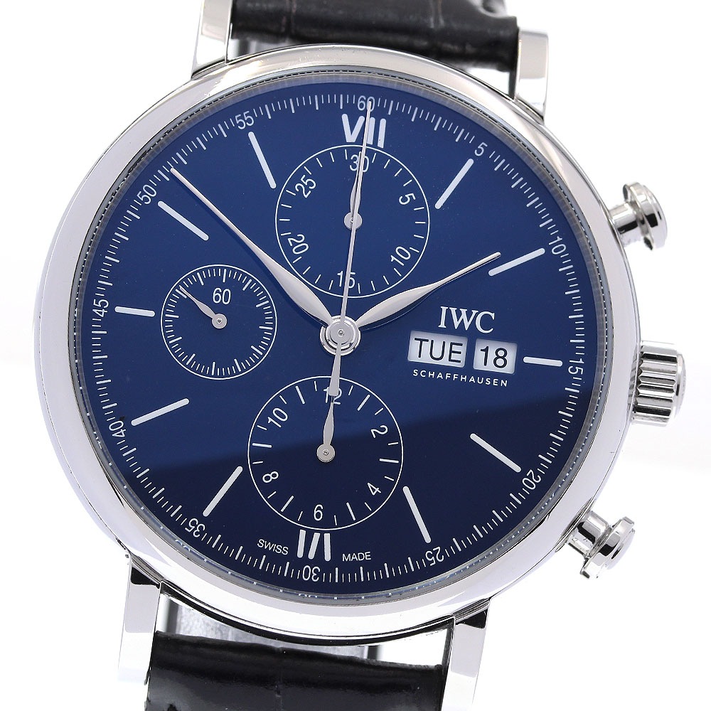 IWC SCHAFFHAUSEN IW391023 ポートフィノ 150イヤーズ クロノグラフ デイデイト 自動巻き メンズ 保証書付き_832097【中古】