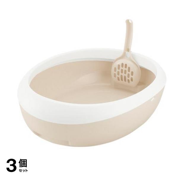 リッチェル 猫用 ラプレ ネコトイレ Mサイズ 本体 1組入 (ホワイト) 3個セット