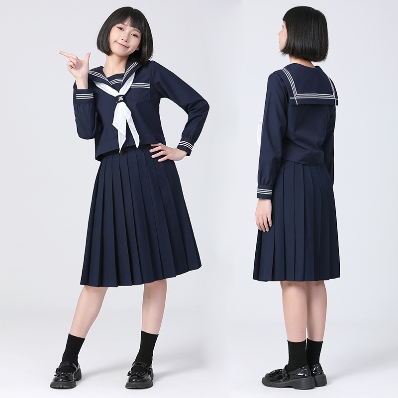 【1つ買うと10つ無料】長袖jkユニフォームの改善3本の基本的なスーツカレッジスタイルの学校ミドルスーツスーツ