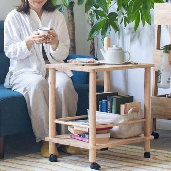 棚 ラック キャスター ワゴン 木製 おしゃれ ナチュラルモダン キッチンワゴン サイドテーブル 省スペース 無垢材 シンプル