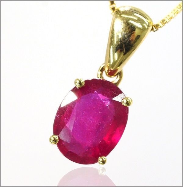 18金 天然 ルビー ネックレス 数量限定 No.159 刻印有 K18