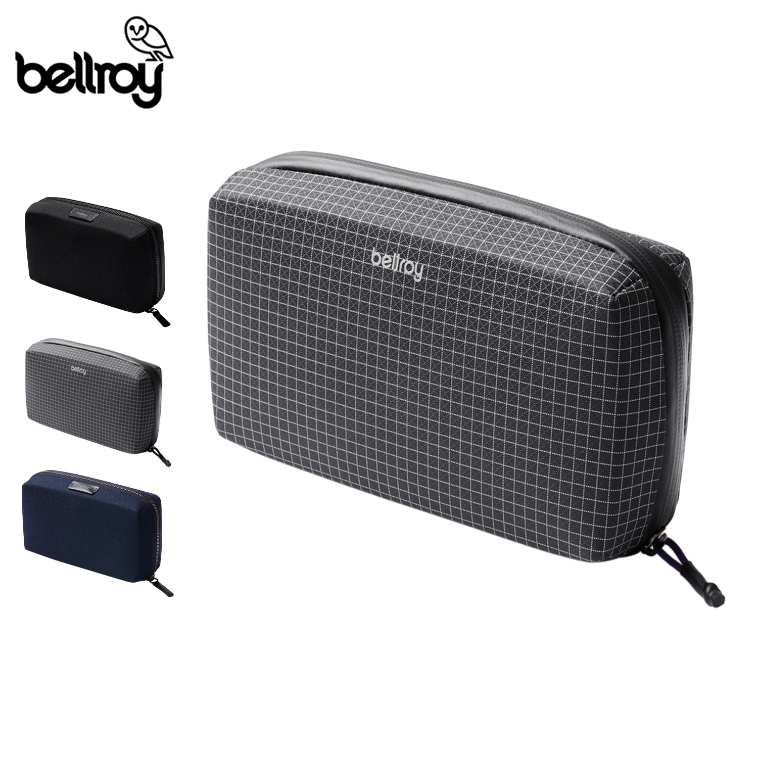 ポーチ 小物入れ メンズ レディース ラウンドファスナー ブラック グレー ネイビー 黒