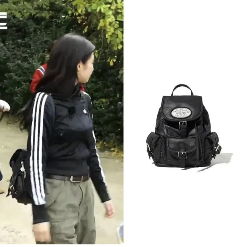 【LOTSYOU】BLACKPINK ジェニー着用 chubby Backpack Black 🇰🇷 Get The Same with Jennie 😍 Jennie's Pick LOTSYOU