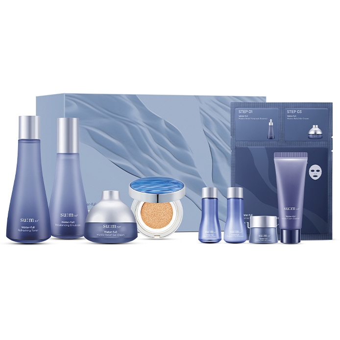 Water-full ウォーターフル 4種企画セット/化粧水＋乳液＋クリーム＋クッション+サンプル5点付き/水分/保湿／マリンリリーフ