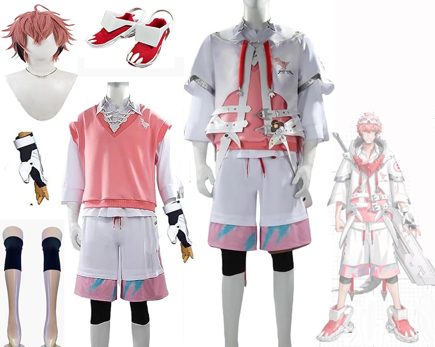 赤城ウェン コスプレ衣装 赤城文 コスプレ 赤城ウェン 変身前 衣装 あかぎうぇん コスプレバーチャル YouTuber VTuber スパッツと手袋付き コートとウィッグと靴追加可能