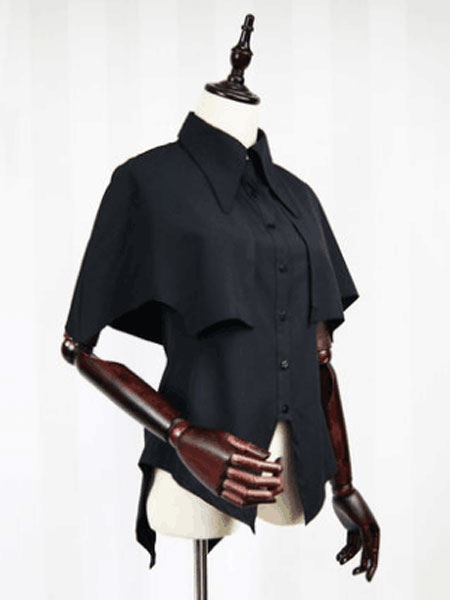 【全店任意2枚購入で100円OFF】クラシックロリータシャツシフォンケープデザイン不規則ロリータトップ