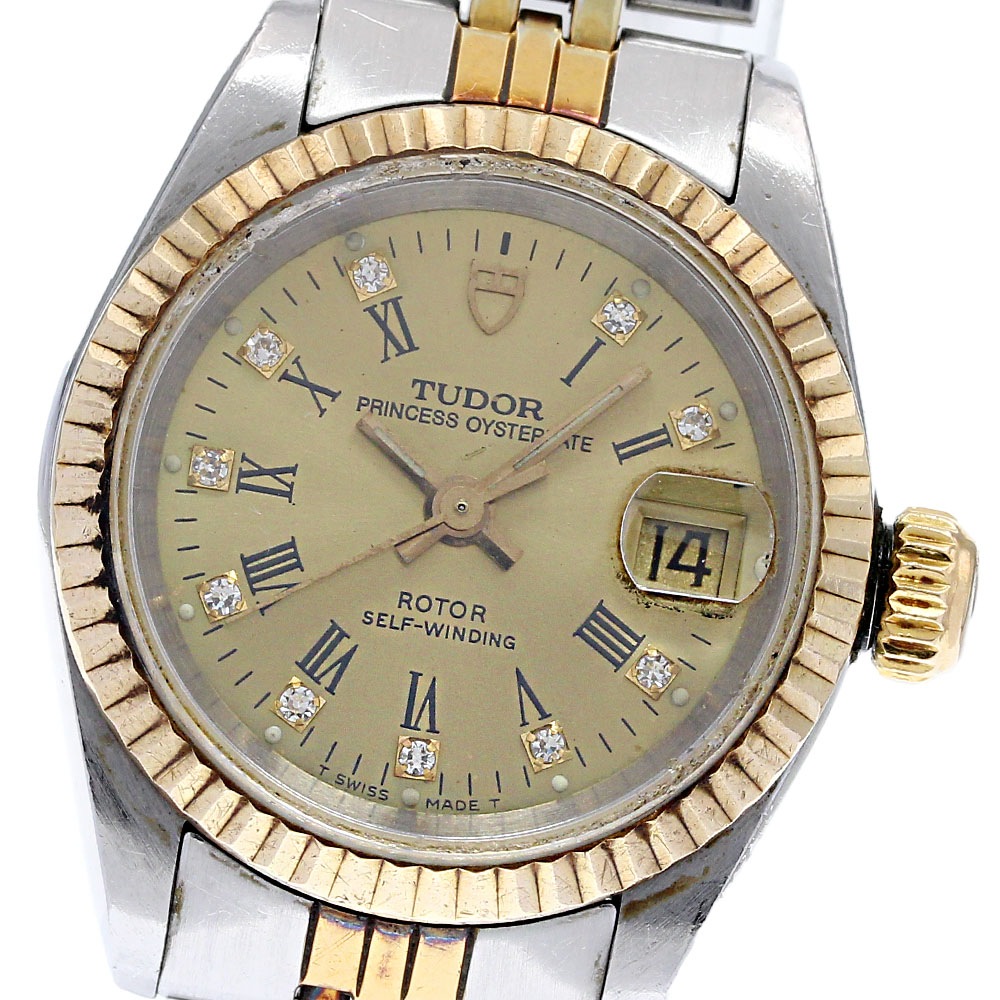 チュードル TUDOR 92413 プリンセス オイスターデイト 10Pダイヤ cal.2671 自動巻き レディース _826064【中古】
