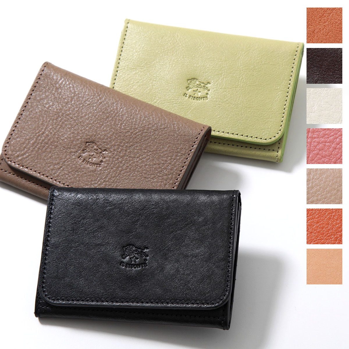 IL BISONTE イルビゾンテ カードケース SCC121 PO0001 PV0001 PV0005 レディース メンズ レザー パスケース 定期入れ ミニ財布 カラー10色