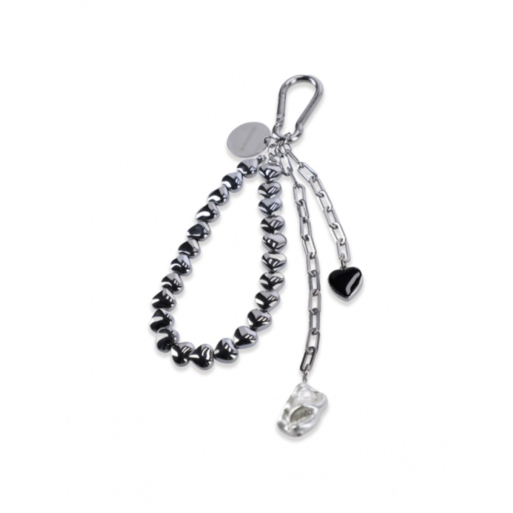 SEMICODE カラビナハートビーズキーリング