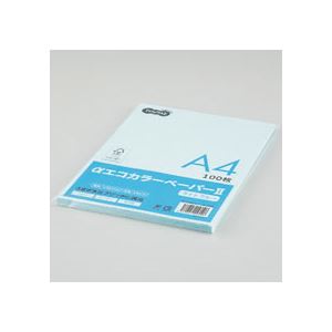 （まとめ） TANOSEE αエコカラーペーパーII A4 ライトブルー 少枚数パック 1冊（100枚） (×15セット)