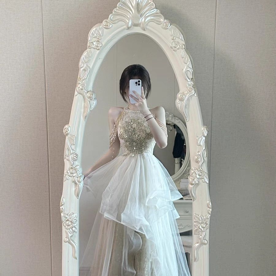 シャンパンカラーのイブニングドレススカートタッセル付き女性宴会気質ホステスエレガント高貴な 4,791円