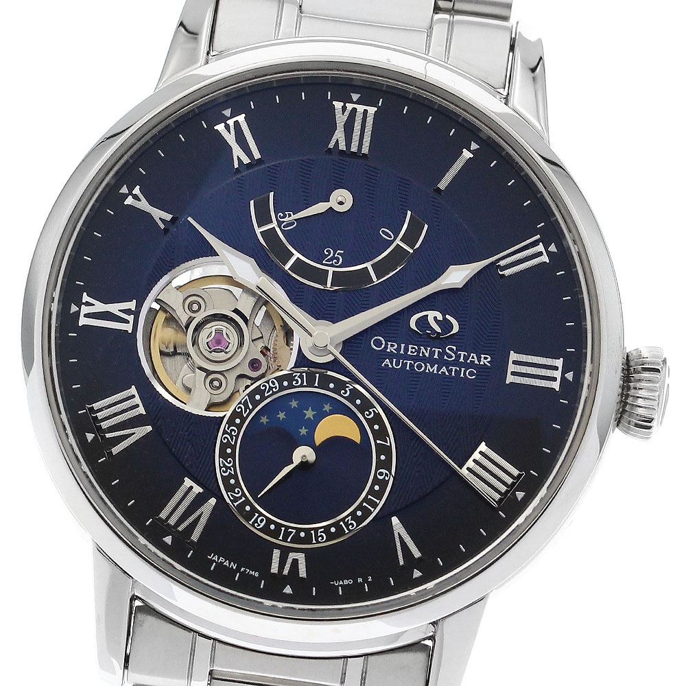 オリエント ORIENT RK-AY0103L/F7M6-UAB0 オリエントスター メカニカルムーンフェイズ 自動巻き メンズ 良品 内箱・保証書付き_891233【中古】