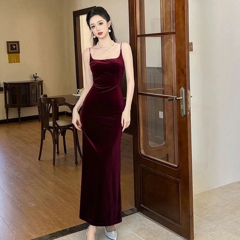 【JY.上品】 秋冬 ベルベット キャミワンピース パーティードレス キャバ 着痩せ 大人 同窓会 披露宴 卒業式 結婚式 演奏会 ウェディング 二次会30%までに制限