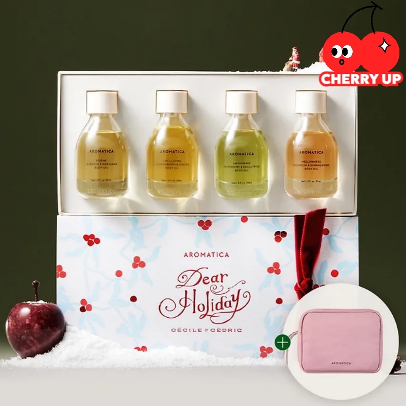 【ホリデー限定】アロマティカ アロマセラピー ボディオイル 4種セット（各30ml）アロマオイル セット 保湿ケア 天然精油 リラックス バランスケア マッサージオイル ギフトコフレ 韓国コスメ ボデ