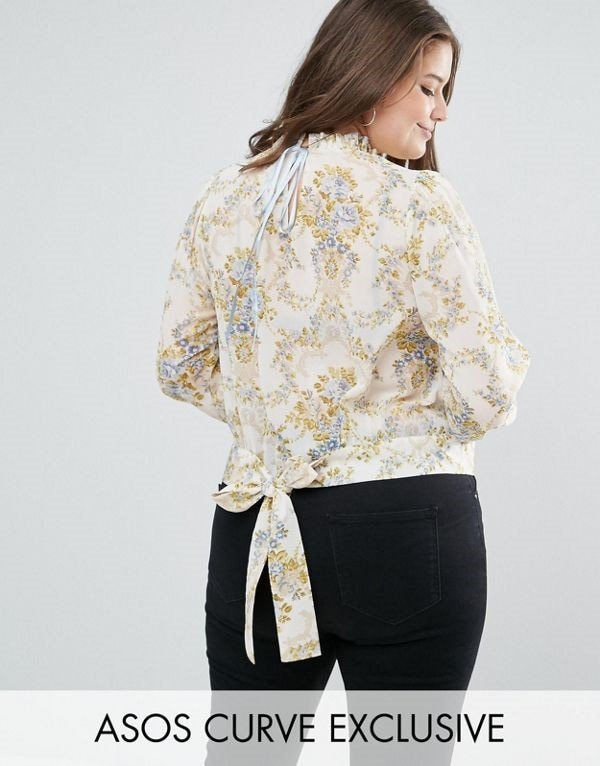 ASOS エイソス レディース 大きめサイズ ゆったりサイズ 送料無料 Multi CURVE Pleat Detail Blouse in Vintage Floral