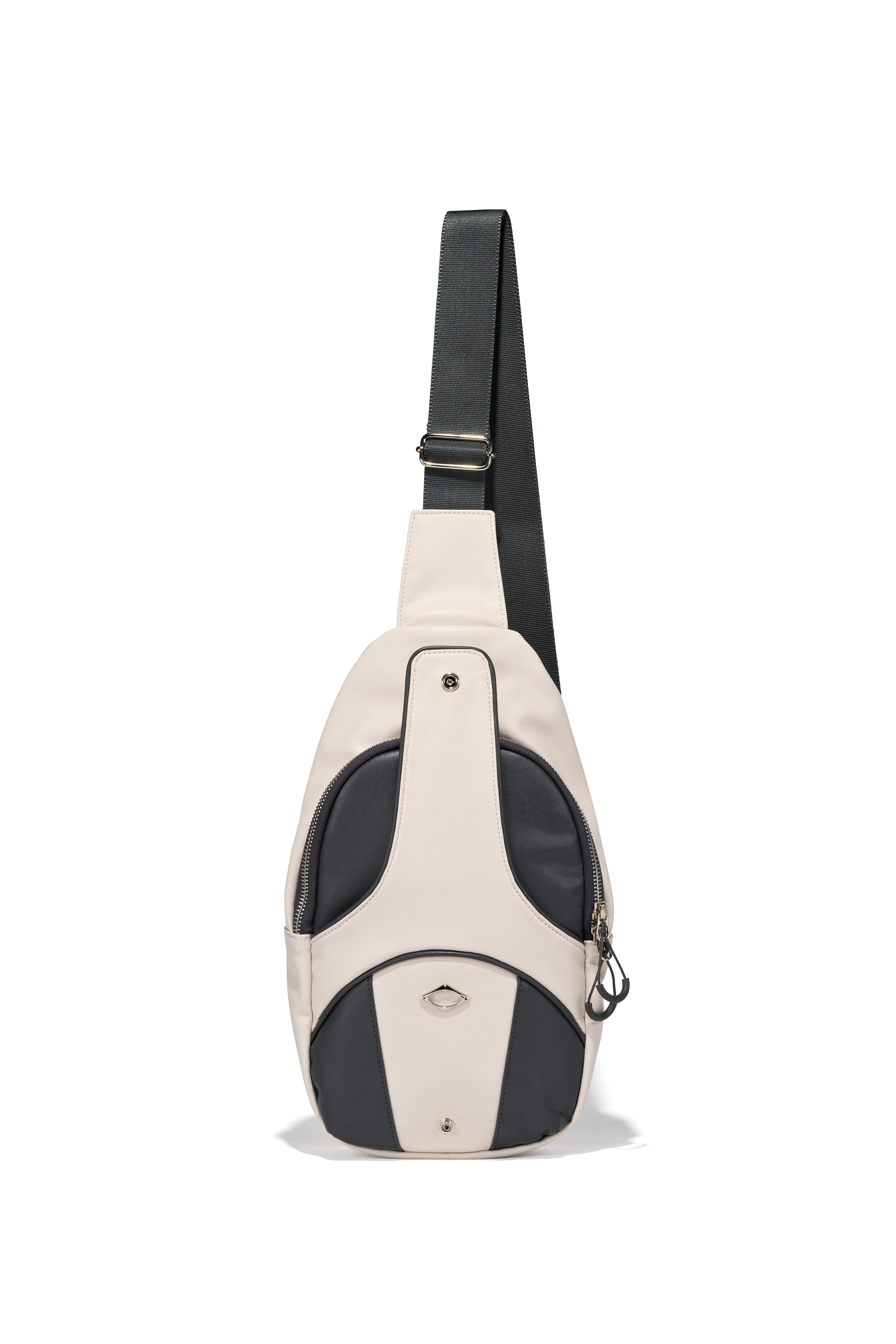 【MISCHIEF】 FOLDABLE LEATHER SLING BAG : IVORY/CHARCOAL 11,154円