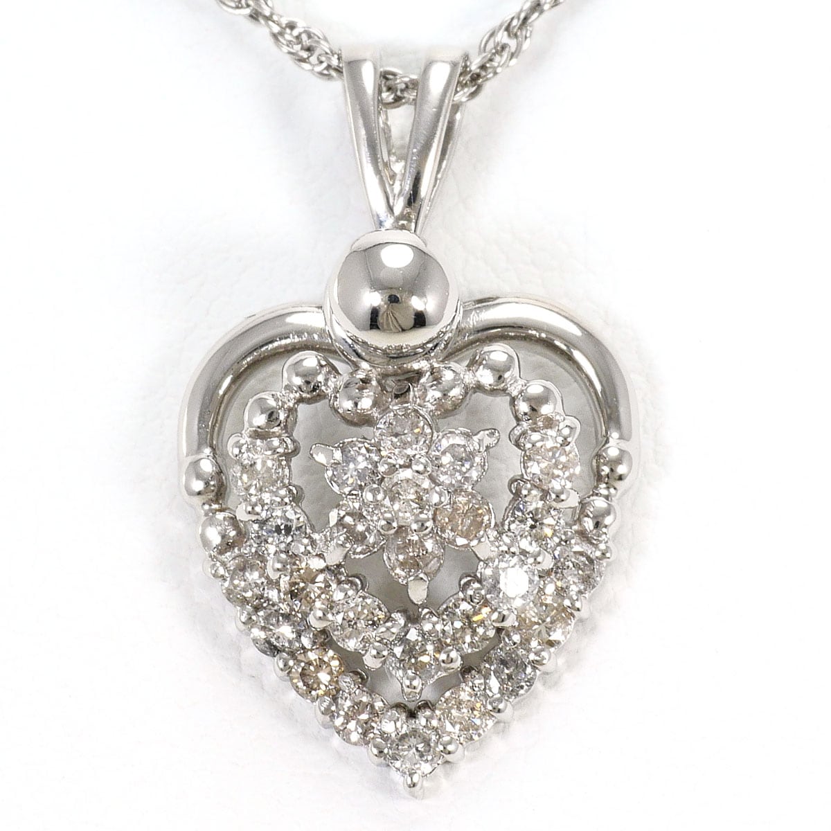 PT900 プラチナ PT850 プラチナ ネックレス ダイヤモンド 0.50 ct 鑑別書 総重量約7.0g 約44cm 中古