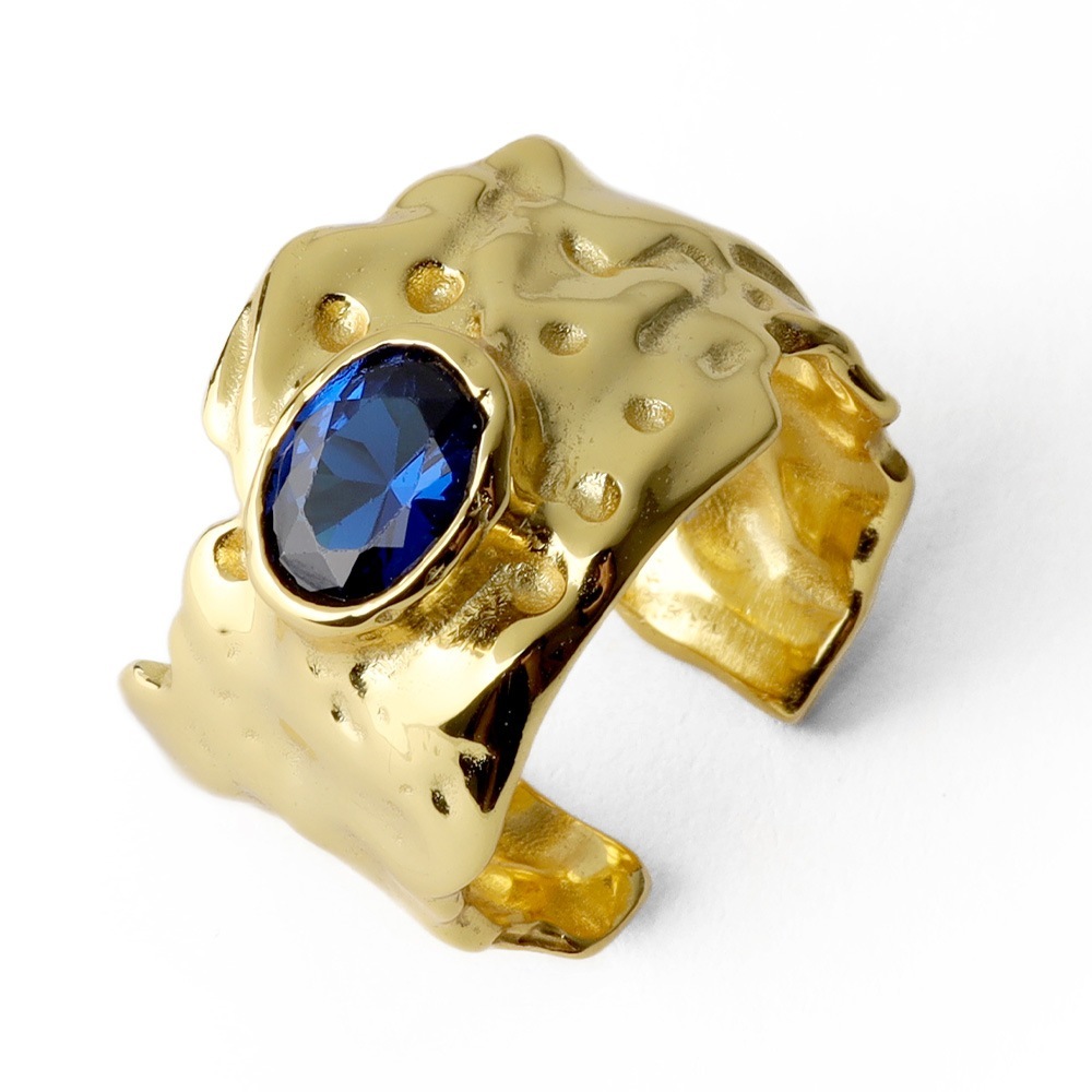 925 ストーンリング 槌目 凹凸 [cr445]