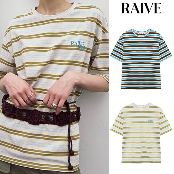 Stripe Oversized 半袖 Tシャツ_3色