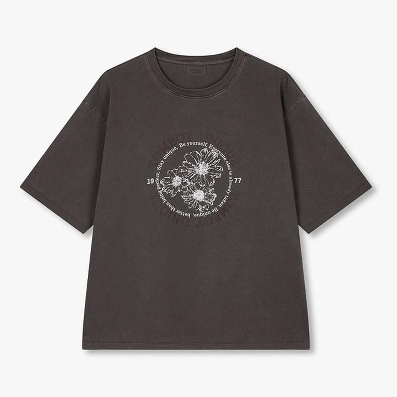 ガーメントダイイングフラワー半袖Tシャツ9176322973