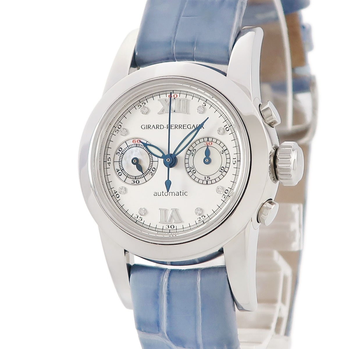 スモール クロノグラフ 80460.0.11.11M7 自動巻き レディース 純正ダイヤ シェル 青針 ローマン 3年保証