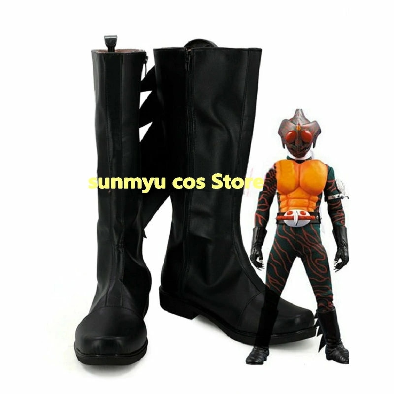 アマゾン アマゾンオメガ　ブラック ブーツ コスプレ靴