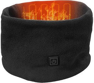 電熱 ネックウォーマー 防寒対策 バイク 全域発熱 USB 即暖 三段階調温 防風 通勤 通学 男女兼用 (ブラック M)