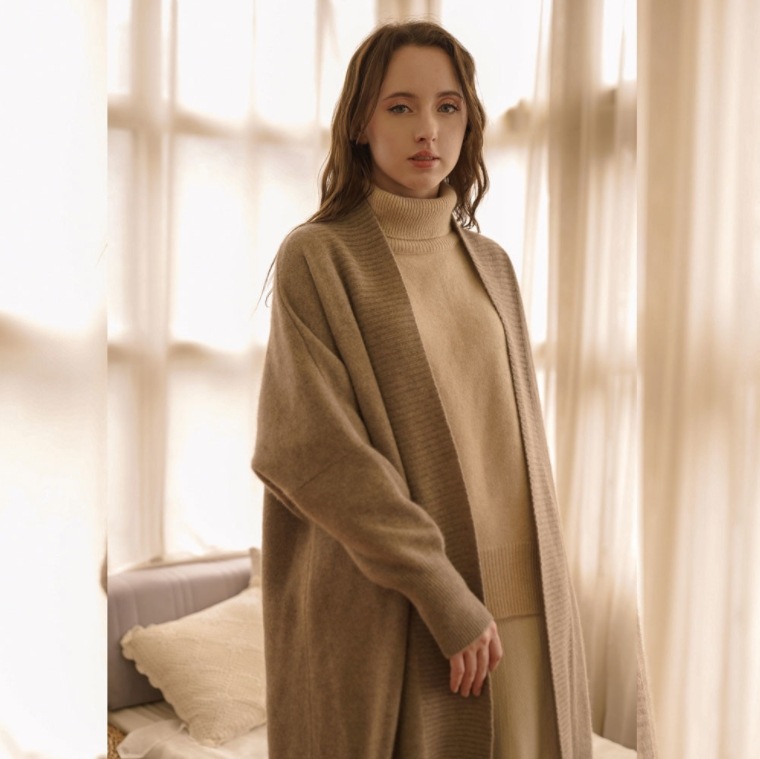 [LJ CASHMERE] Rob Knit Longardigan_Brown /cashmere100%cashmere