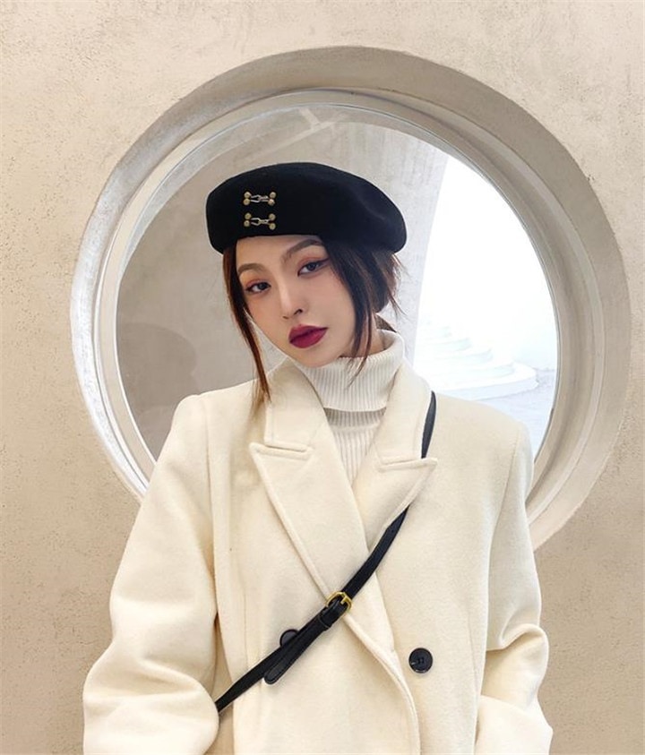 選べる福袋追加発売品質保証ウール ベレー帽 女性 暖かさ 韓国版 ファッション 百掛け レトロ ペインターハット 折りたたみ式